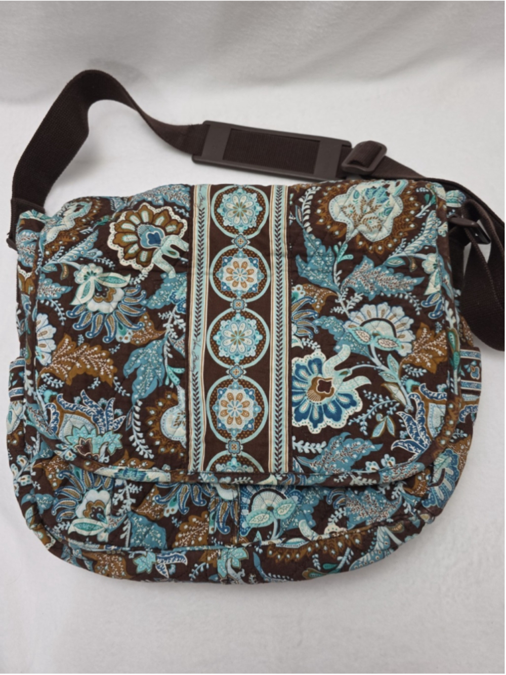 Vera Bradley Quilted Small Messenger Bag in Java Blue